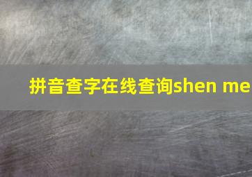 拼音查字在线查询shen me